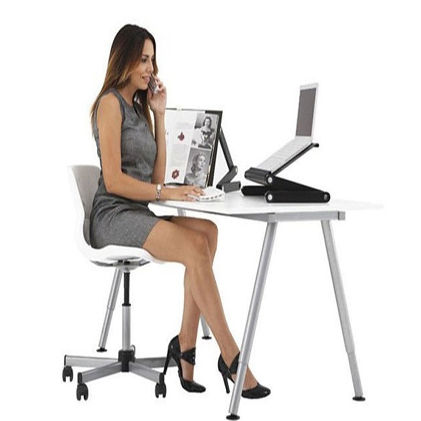 48 X 26cm Portable Home Assembly Folding Table Black