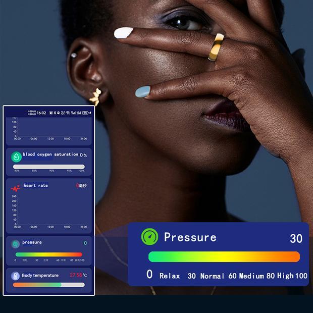 The Evolved Version Of The Smart Ring Is Equipped With Functions Such As Blood Pressure, Blood Oxygen, Sleep Quality, And Emotion Monitoring. It Is Waterproof And Comes In Two Sizes.