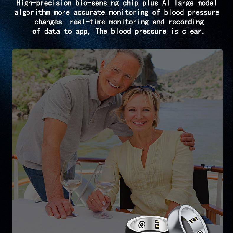 The Evolved Version Of The Smart Ring Is Equipped With Functions Such As Blood Pressure, Blood Oxygen, Sleep Quality, And Emotion Monitoring. It Is Waterproof And Comes In Two Sizes.