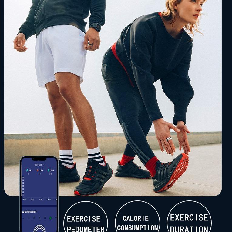 The Evolved Version Of The Smart Ring Is Equipped With Functions Such As Blood Pressure, Blood Oxygen, Sleep Quality, And Emotion Monitoring. It Is Waterproof And Comes In Two Sizes.